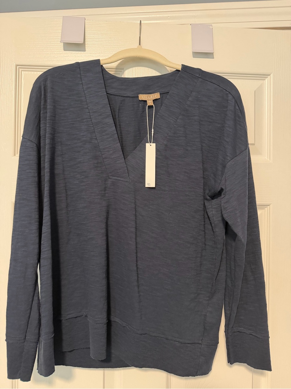 Lilla P Navy V-Neck Long Sleeve Pullover